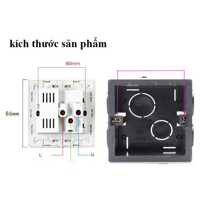 Ổ cắm điện âm tường kèm 2 cổng USB 2A, ổ cắm đa năng.Ổ cắm điện gắn tường 2.1A 5V 110V 220V