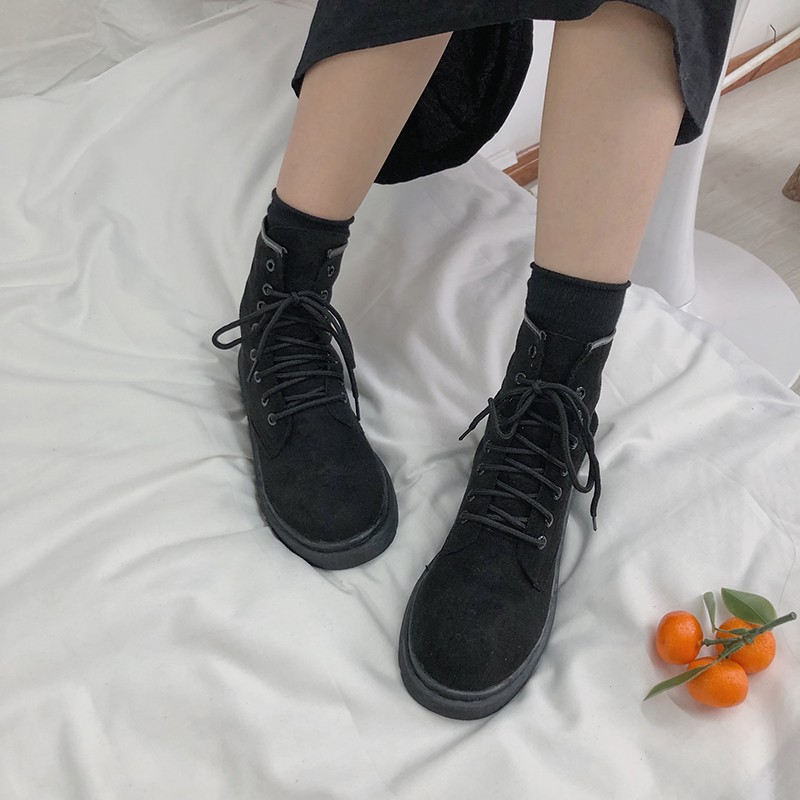 Giày cao cổ da lộn vintage ulzzang 🍂 | BigBuy360 - bigbuy360.vn