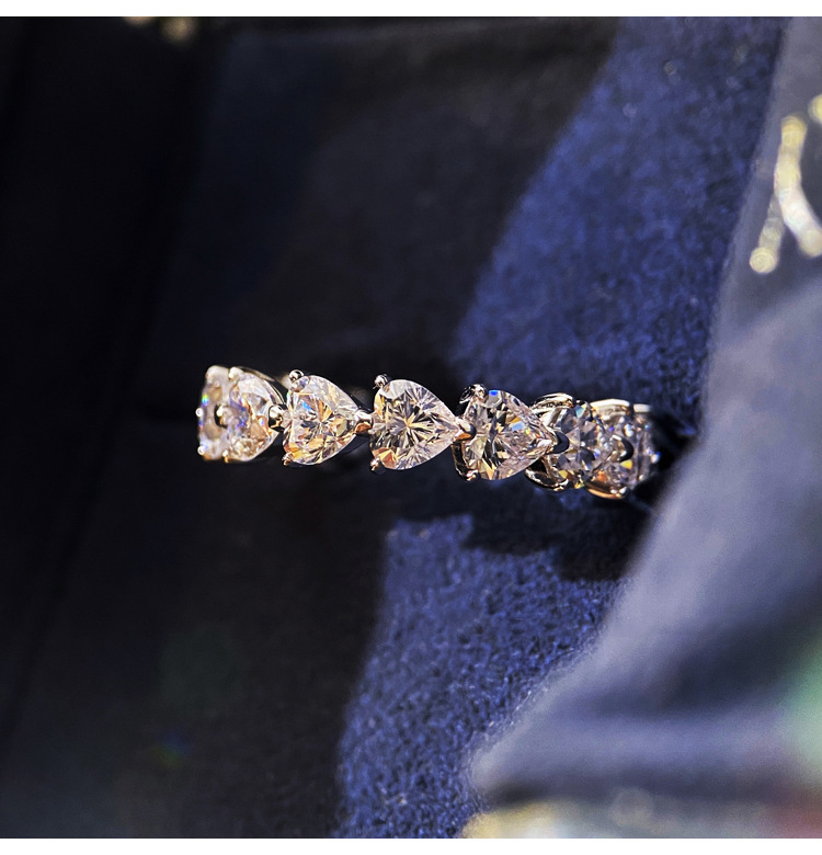 Nhẫn Đeo Tay Mạ Vàng Bạc Mặt Hình Trái Tim Đính Đá Thời Trang Cho Nữ Hàn Quốc 1