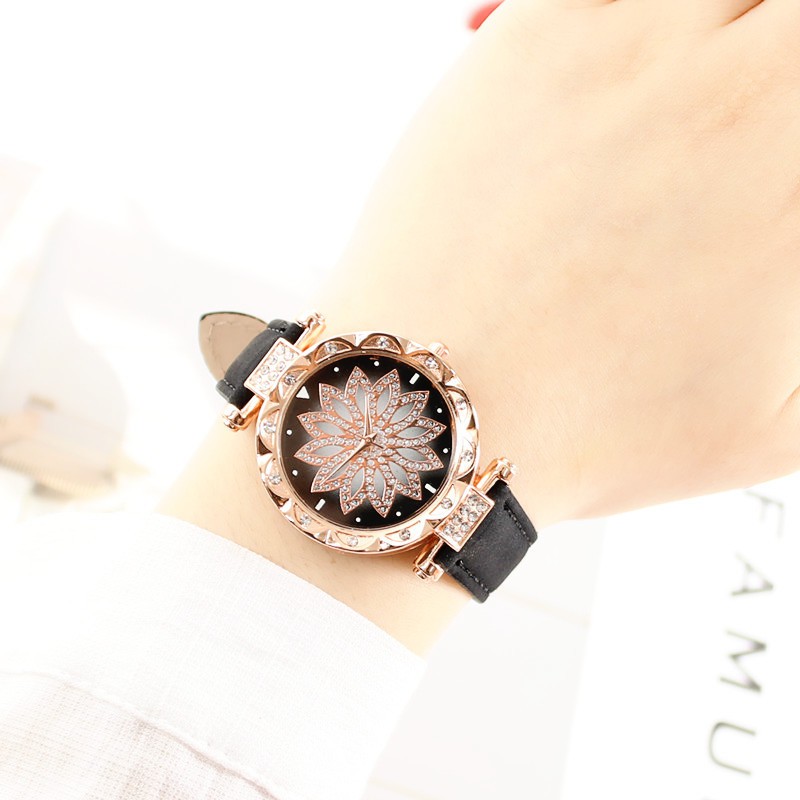 Đồng Hồ nữ Shshd Mặt kim sa lấp lánh thời trang dây da cao cấp | BigBuy360 - bigbuy360.vn