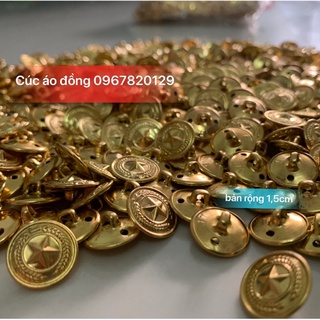 Cúc áo đồng hình ngôi sao bản 1,5cm siêu đẹp