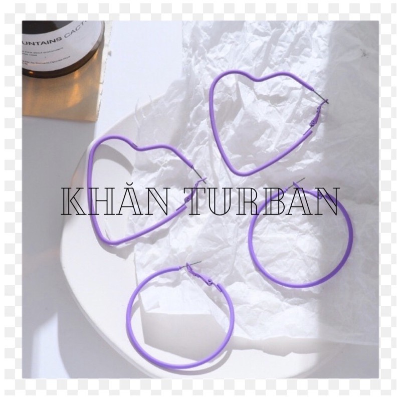 Hoa tai xinh phong cách hàn quốc màu tím