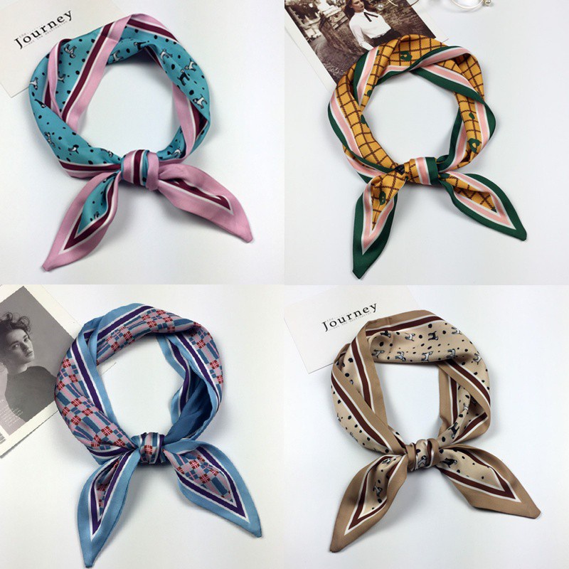 Khăn Choàng Dệt Kim 90cm Họa Tiết Kim Cương Phong Cách retro Hàn Quốc