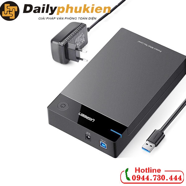 Vỏ Hộp đựng ổ cứng 3.5 inch Sata/USB 3.0 hỗ trợ 10TB UGREEN 50422 dailyphukien