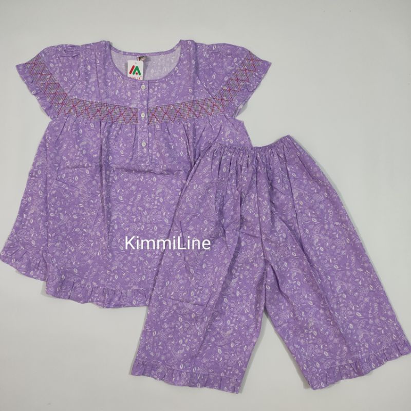 Bộ Đồ Ngủ Cotton Merlin Quần Babydoll Khói In Họa Tiết Hoa Khói Cho Người Lớn