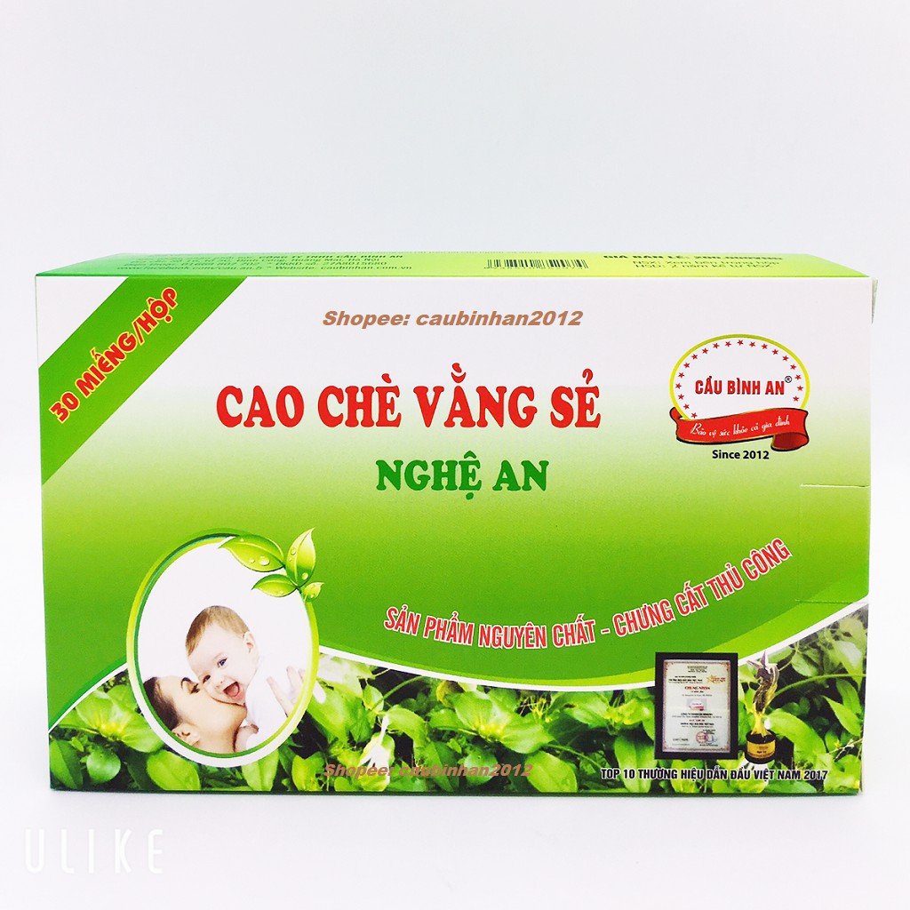 Cao Chè Vằng Nguyên Chất Cầu Bình An Hộp 30 Miếng