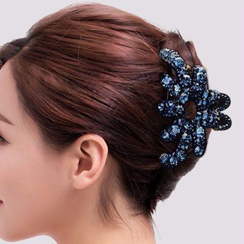 Kẹp tóc đính kim cương giả hình hoa xinh xắn thời trang cho nữ