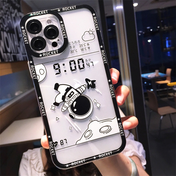 Ốp Điện Thoại TPU Mềm In Hình Phi Hành Gia Cho Iphone 14 13 12 11 Pro X XR XS Max 6 6S 7 8 Plus
