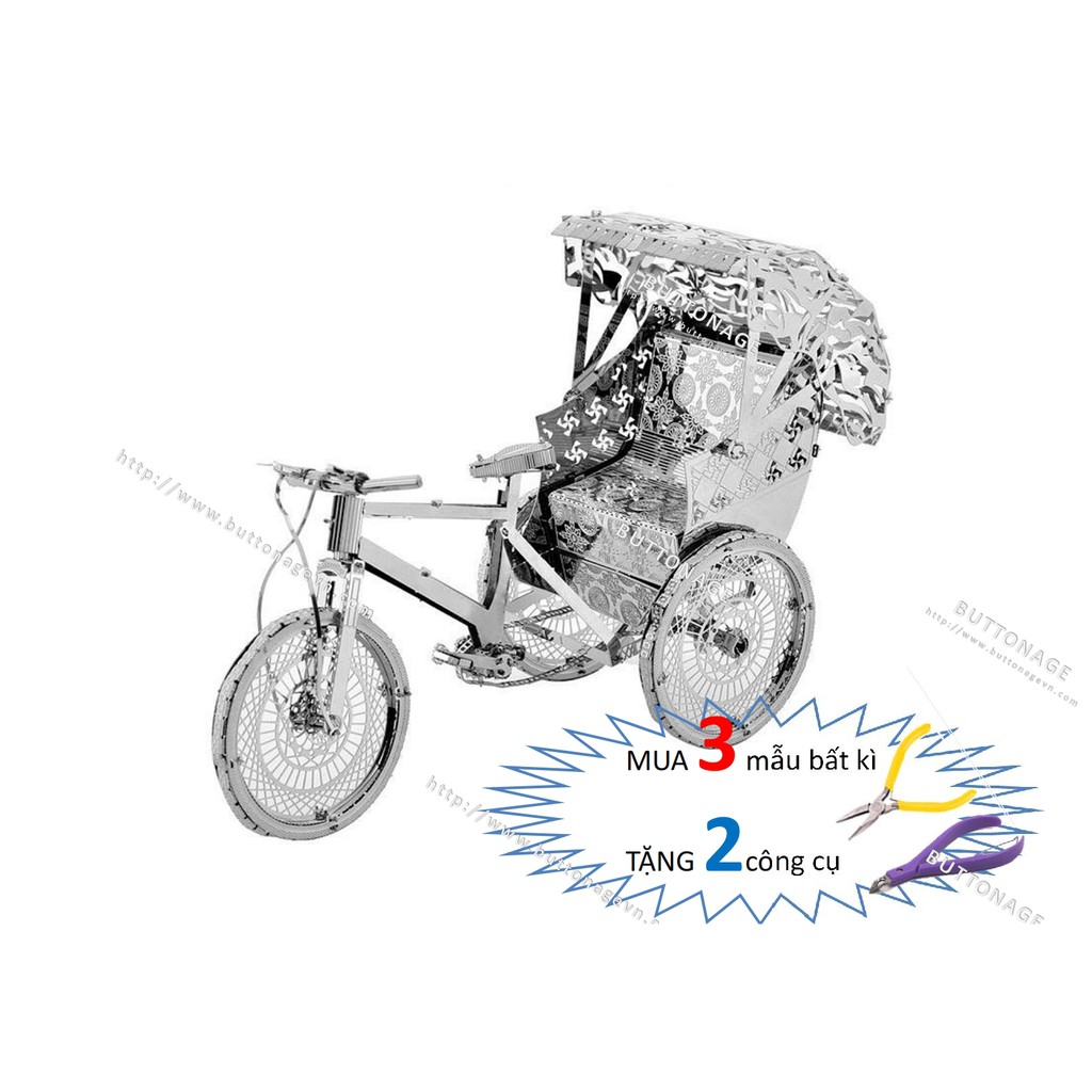 Mô Hình Lắp Ráp 3d Xe Xích Lô Kéo Cycle Trishaw