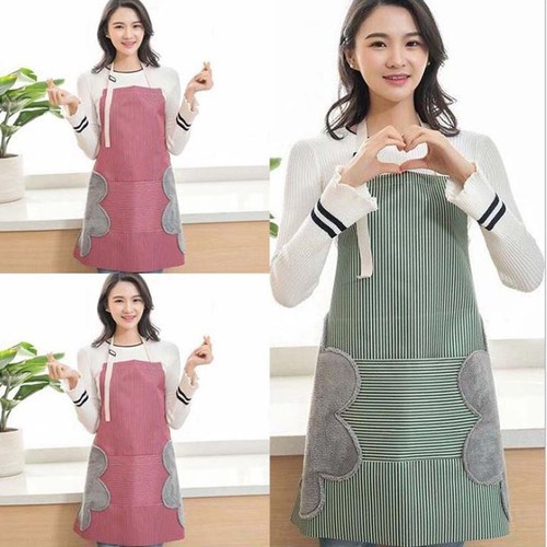 Tạp dề hoa cúc nấu ăn đa năng kèm lau tay cao cấp (GIAO MÀU NGẪU NHIÊN)