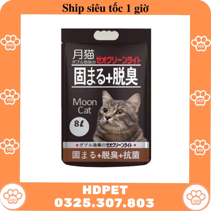 (Ship nhận hàng sau 1h) Sỉ Cát vệ sinh cho mèo NHẬT ĐEN MOON CAT túi 8L