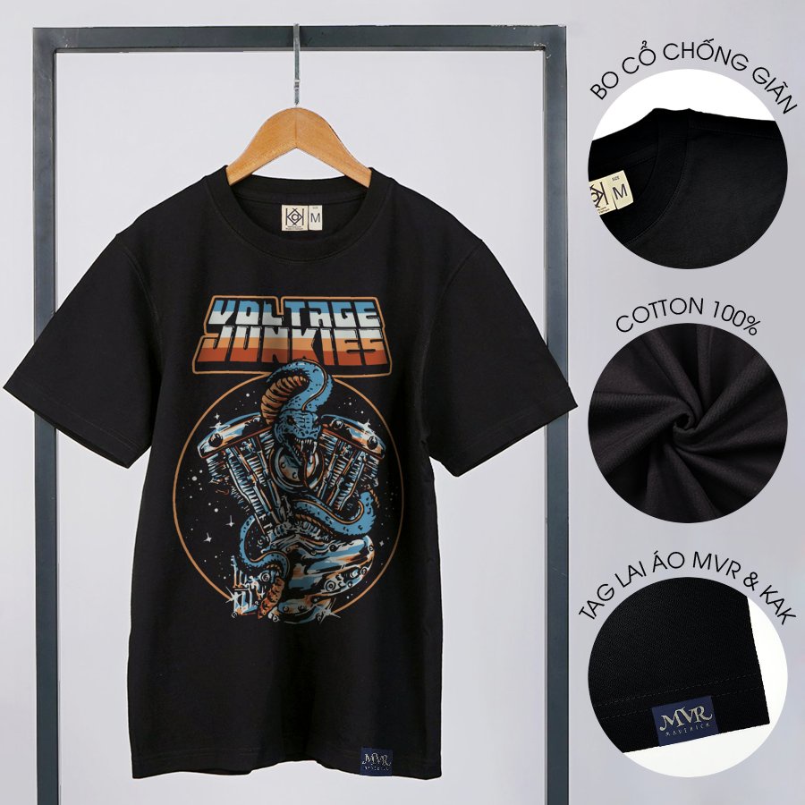 Áo thun điện áp con rắn ngầu chất nam nữ phông unisex bigsize tay lỡ cực chất localbrand MVR BB4317