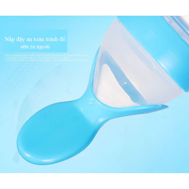 Bình thìa silicon bón sữa và đồ ăn dặm cho bé 125ml
