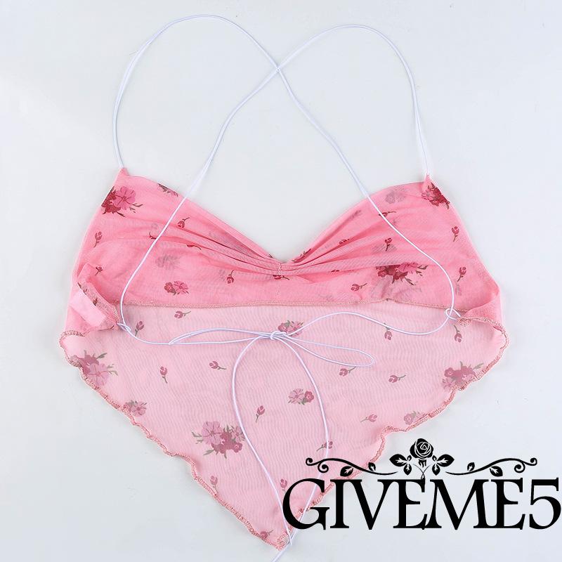 Áo Lửng Hai Dây In Họa Tiết Hoa Quyến Rũ Dành Cho Nữ