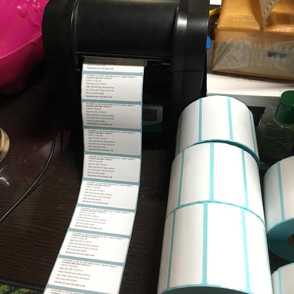 1 Cuộn Giấy In tem mã vạch, Tem Phụ kích thước 60x25mm ,1000 tem