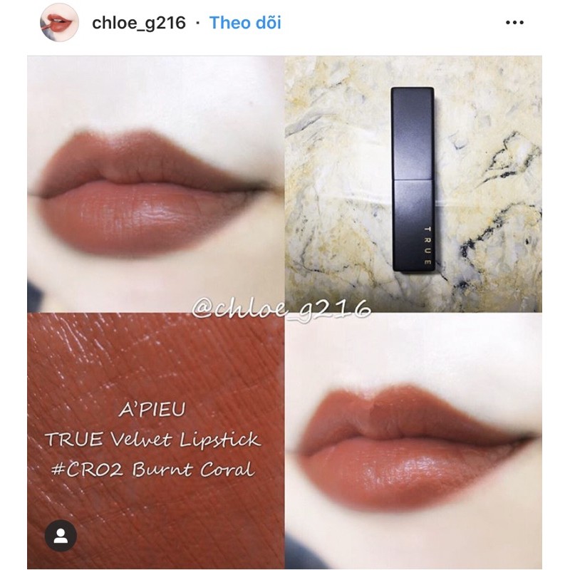 [CÓ SẴN] Son thỏi A’pieu True Velvet Lipstick