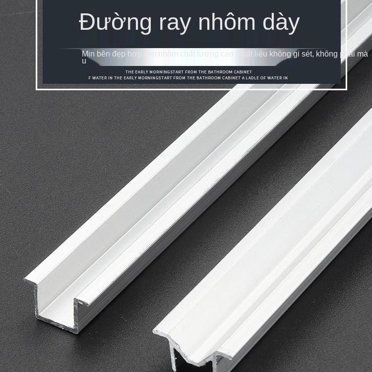 Tủ quần áo dày cửa lùa ray trên và dưới hợp kim nhôm trượt đơn ròng rọc đồ nội thất dẫn hướng lắp máng