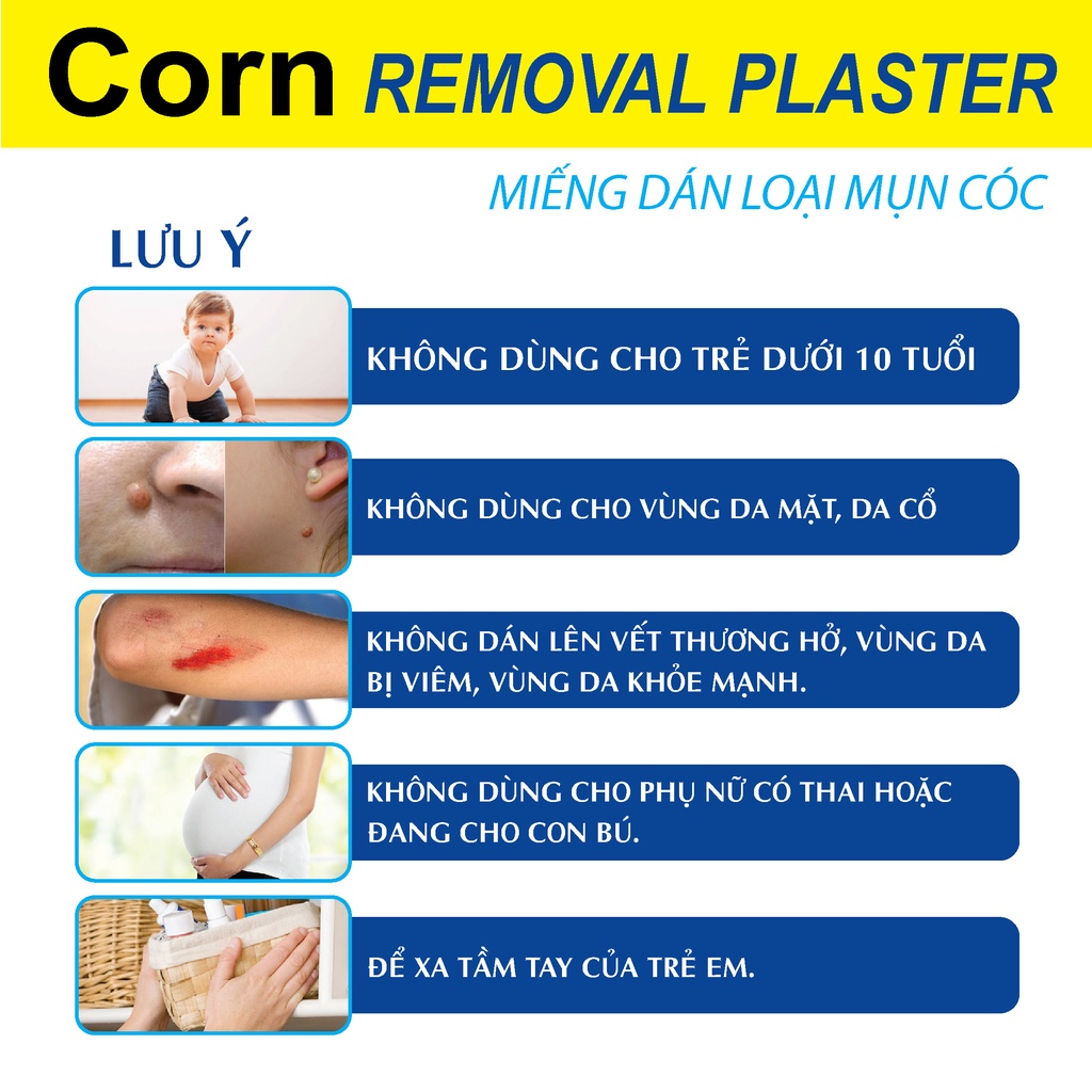 [Combo] 3 hộp miếng dán mụn cóc Corn plaster KangDi Fobe hộp 6 miếng