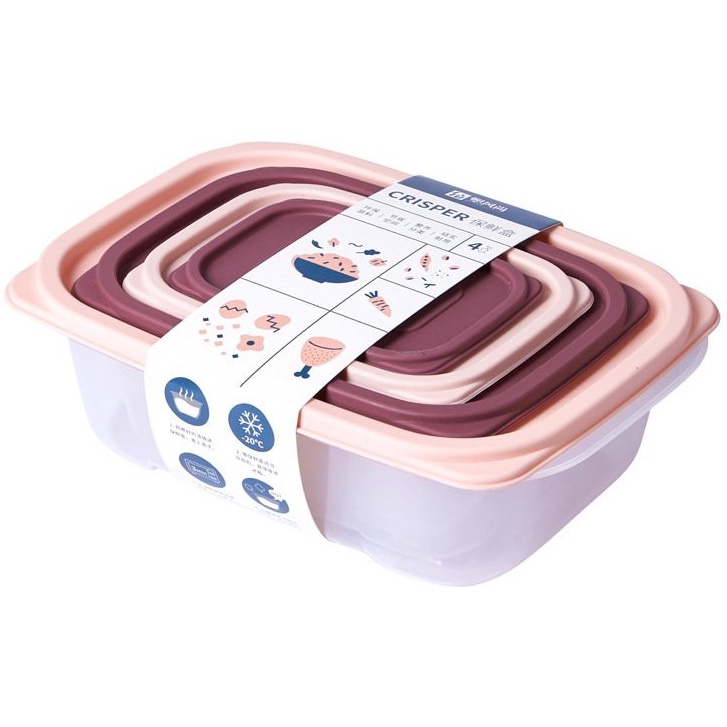 [Bộ 4 - hộp nhựa] Hộp nhựa đựng thực phẩm Crisper bảo quản thực phẩm an toàn ( #hộp nhựa đựng thực phẩm )