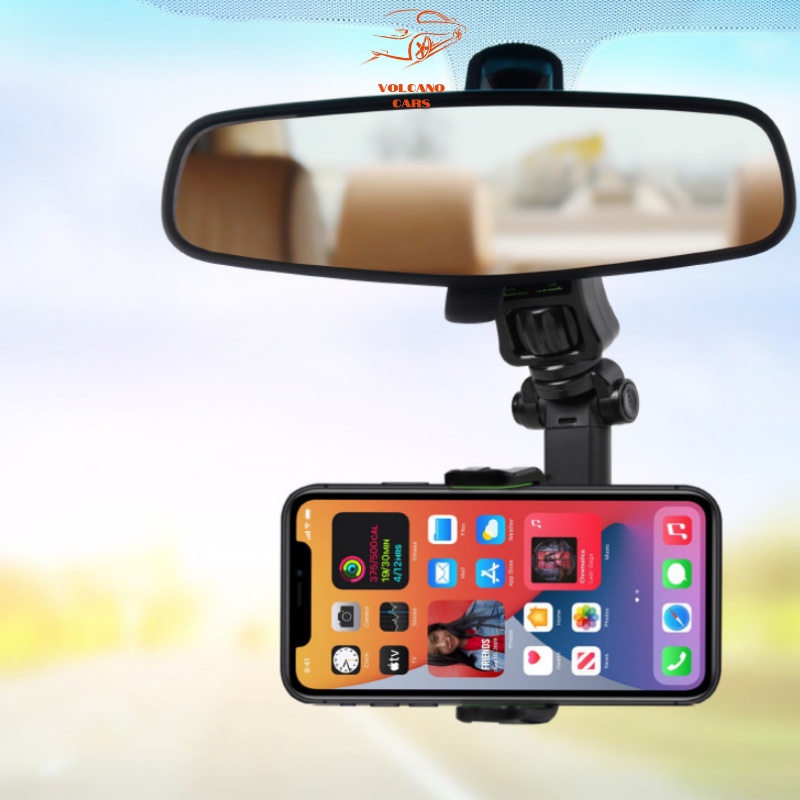 Kẹp điện thoại ô tô càng cua đa năng trên gương chiếu hậu, xoay 360 độ chống rung treo đa điểm, chỉnh góc nhìn tiện dụng