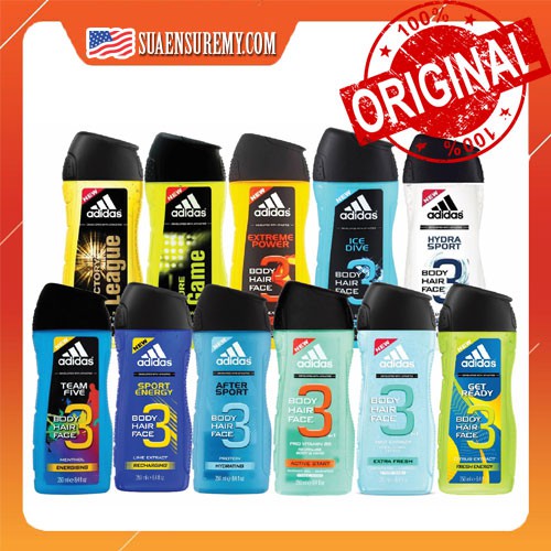 Tắm gội xả 3 in 1 Adidas For men 400 ml