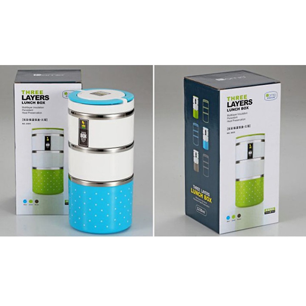 Hộp Đựng Cơm Giữ Nhiệt 3 Tầng Omeo
