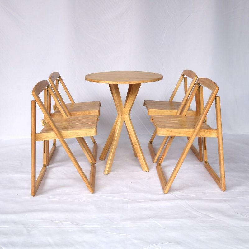 Bàn Tròn Size 60cm, Bàn Trà Cafe Chân Chụm Gỗ Cao Su Hàng Xuất Khẩu