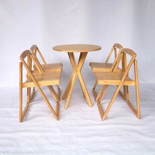 Bàn Tròn Size 60cm, Bàn Trà Cafe Chân Chụm Gỗ Cao Su Hàng Xuất Khẩu