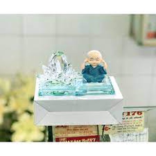 Bộ tượng Phật Pha Lê kèm  chú tiểu