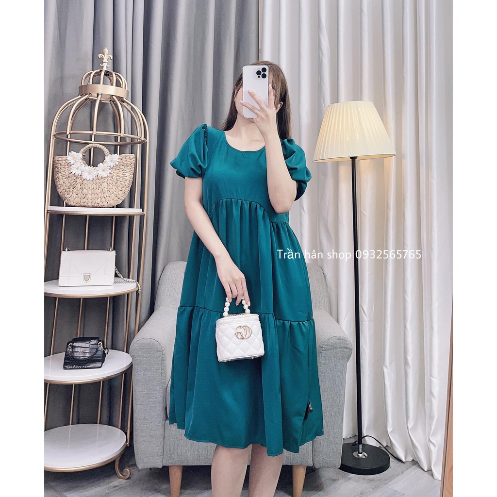 váy đầm dáng suông (HÌNH THẬT SHOP CHỤP) tay phông siêu vintage👗3006236