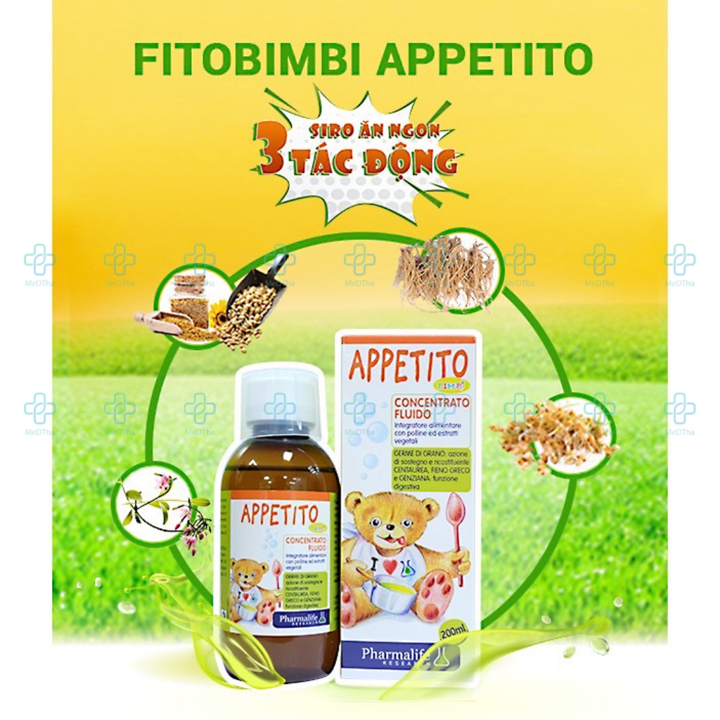 Fitobimbi Appetito - Siro Ăn Ngon Cho Bé, Ăn Ngủ Ngon, Bổ Sung Vitamin, Tăng Sức Đề Kháng (Lọ 200ml) [Chính Hãng]