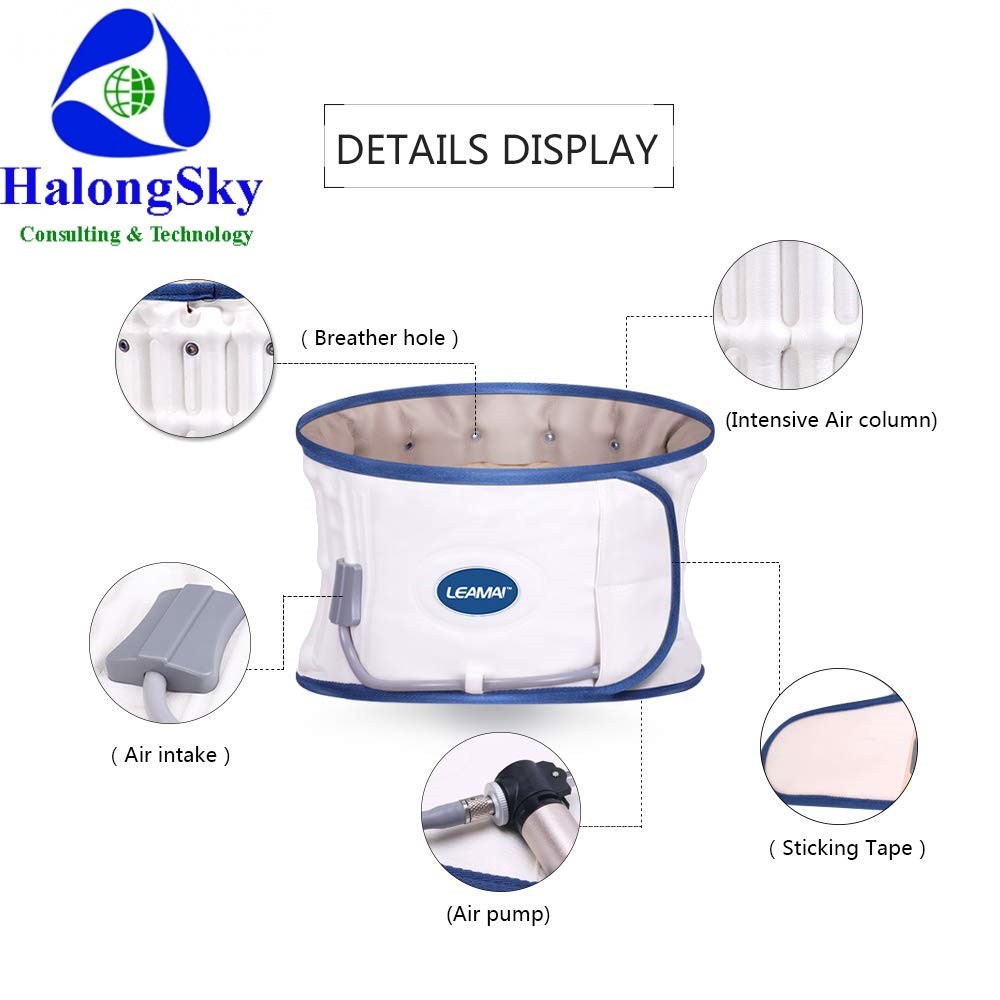 Đai hơi lưng LEAMAI Y01 nâng đỡ giảm sức ép vùng lưng, kéo giãn cột sống lung [Halongsky]