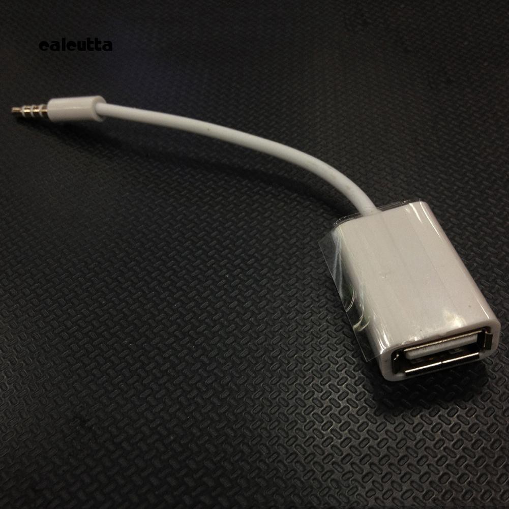 CAL_20cm USB Female to 3.5mm Male Audio Jack Car AUX Adapter Cable Converter Cord