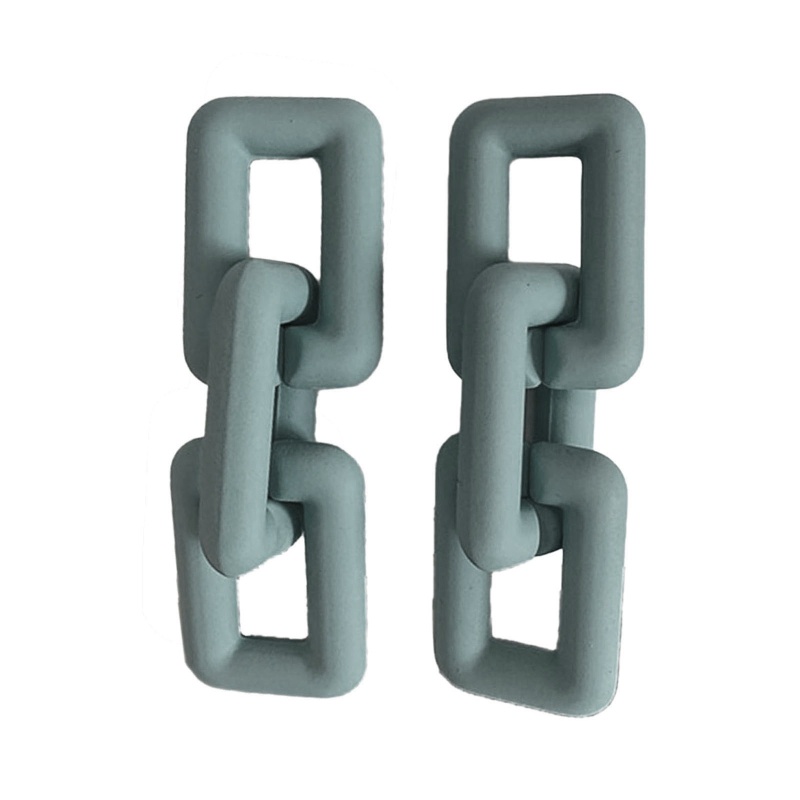 Khuyên Tai Chuỗi Xích Dày Nhiều Màu Hình Chữ Nhật