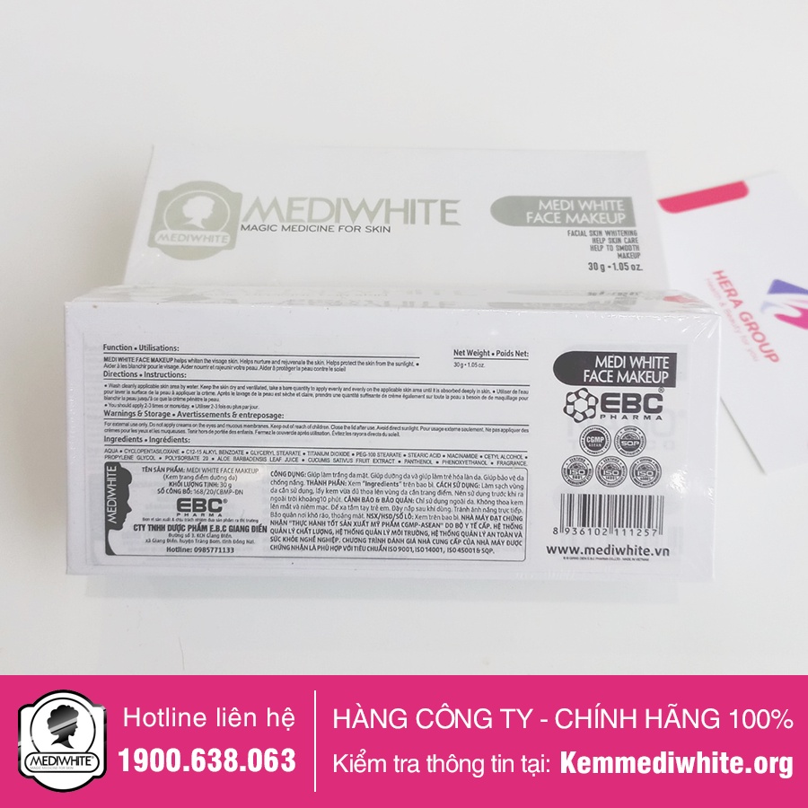 Kem Trang Điểm Trắng Da Medi White Chính Hãng - Medi Face Makeup - Kem Trang Điểm Chống Nắng Trắng Da Medi White