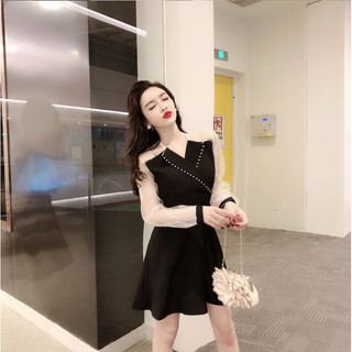 Đầm Cổ Vest Tay Voan