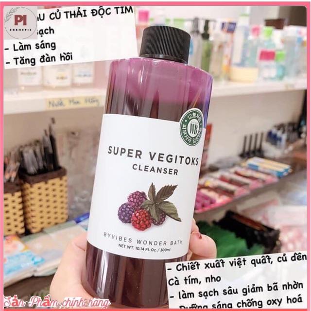 [Pi.cosmetic] Sữa rửa mặt rau củ thải độc Super vegitoks cleanser Wonder bath Full size 300 ml | BigBuy360 - bigbuy360.vn