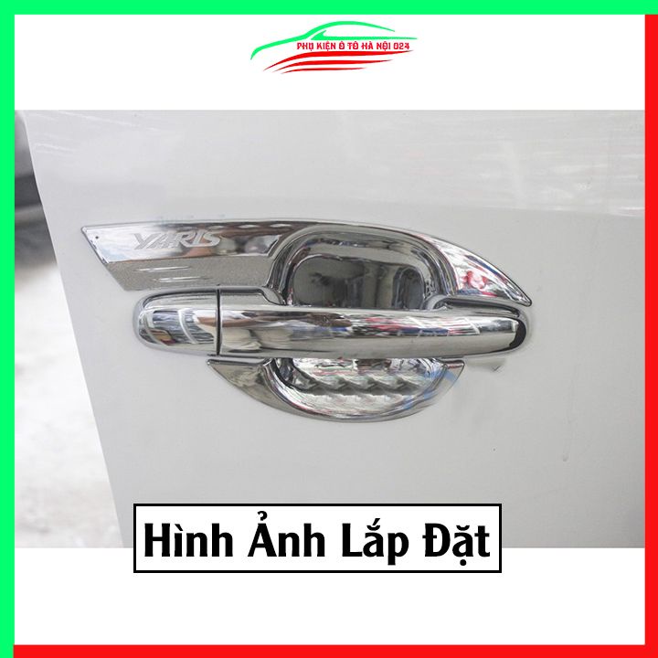 Ốp tay hõm mạ crom Yaris 2014-2015-2016-2017 sáng bóng chống trầy bảo vệ cửa xe ô tô