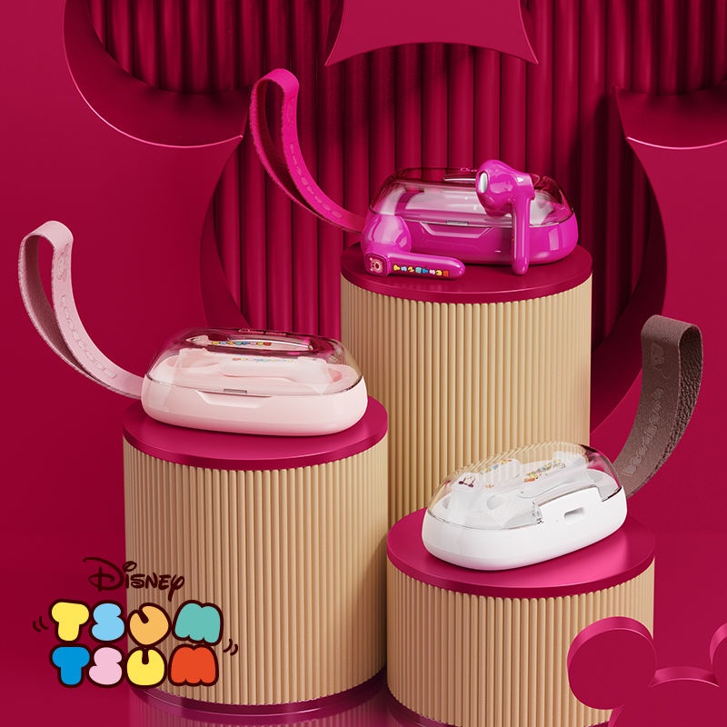 Tai Nghe Bluetooth 5.3 Không Dây Đeo Tay Bán Trong Tai Họa Tiết Gấu Dâu Tây Disney Giảm Tiếng Ồn