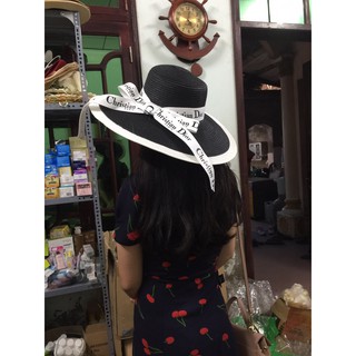 Mũ Cói Nơ DIOR Vành Đại