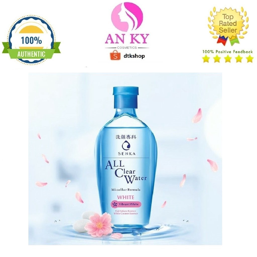 Nước Tẩy Trang Micellar Senka ALL Clear Water Fresh 230ml, màu hồng