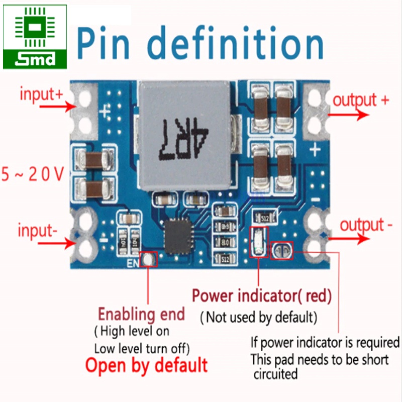 Mạch Hạ áp mini560 5A điện Áp 4 - 20V DC-DC module Buck điện áp điều chỉnh ổn áp nguồn DC 3V3, 5V, 9V, 12V Mini 560