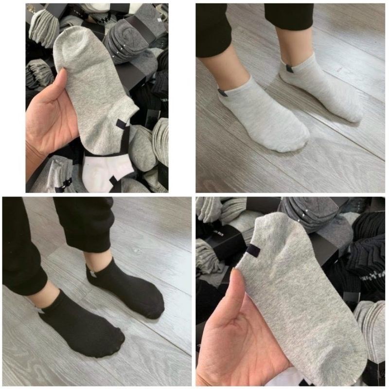 COMBO 2 đôi tất chân nam nữ cổ ngắn hàng đẹp 3 MÀU ĐEN - TRẮNG - XÁM