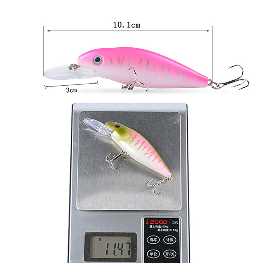 1pcs Jerkbait Minnow Crankbait Tackle Fishing Lure Hard Bait Artificial Pesca Hooks Bass Swimbait Wobbler For Pike Trolling Lures Sea 11.5G 10.1CM