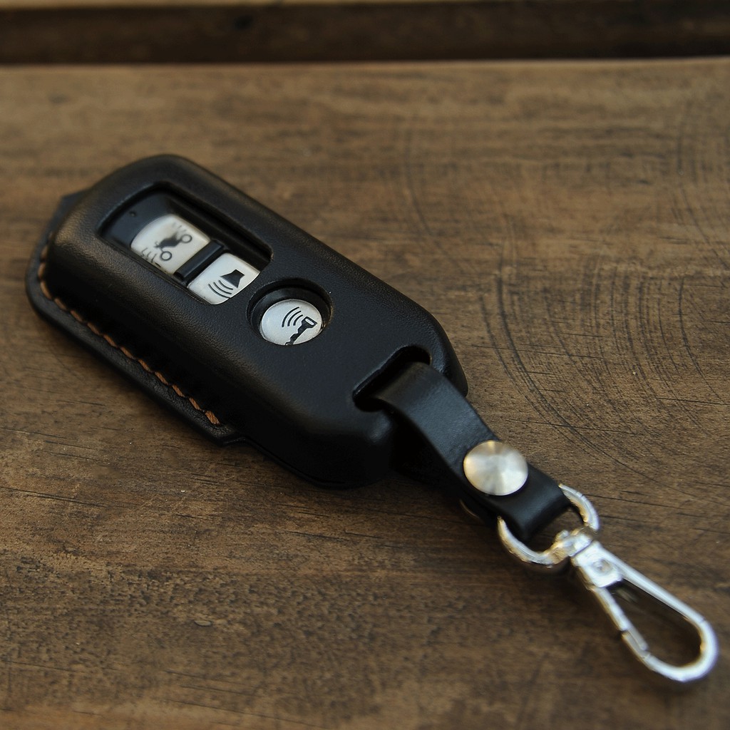Bao da smartkey SH Mode màu đen, bao da handmade da bò thật nhập khẩu, nhận khắc tên lên sp miễn phí - DT12872