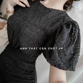 Đầm ren đuôi cá tay phồng