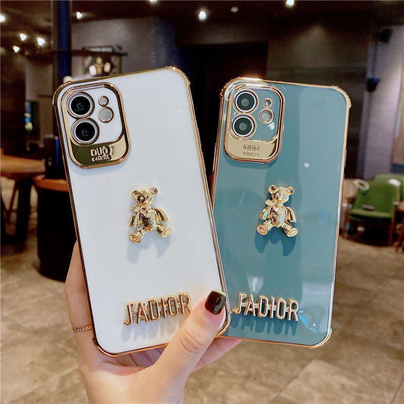 Ốp điện thoại silicon mềm họa tiết gấu thích hợp cho Iphone 7 8+ SE X XS XR XSMAX 11 11pro 11promax 12 12promax Jsxx