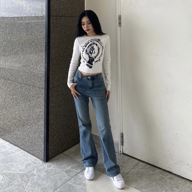 Áo thun len tăm tay dài mặc siêu tôn dáng