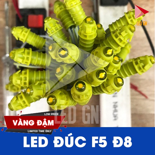 LED Đúc F5 Đế 9mm - Chống Nước [ Dây 50 Bóng ]