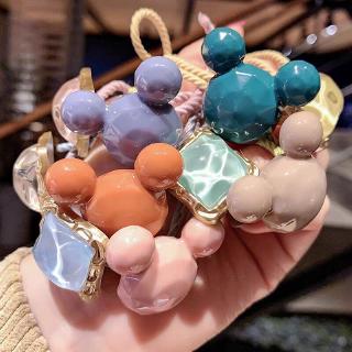 Dây buộc tóc cao su co giãn hình Mickey hoạt hình màu kẹo xinh xắn cho nữ